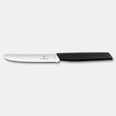 Victorinox Swiss Modern Tomato and Table Knife , 11 CM , Wavy Black. - Mabrook Hotel Supplies